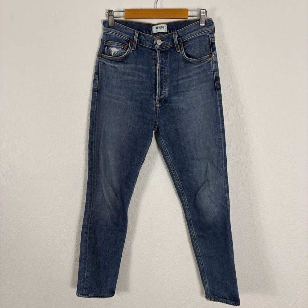 Agolde High Waisted Skinny Ankle Jeans Hidden‎ Button Fly Size 27